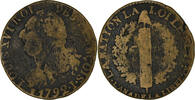 France 6 Deniers Coin, 6 deniers françois, Limoges, Bronze -