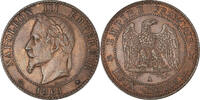 France 2 Centimes Coin, Napoleon III, Napoléon III, Paris -