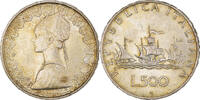 Italy 500 Lire Coin, Rome, Silver, KM:98 -