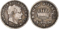 ITALIAN STATES 5 Soldi Coin, KINGDOM OF NAPOLEON, Napoleon I, Milan -
