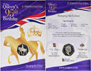 British Indian Ocean 50 Pence Coin, 95 TH Ann. the Elisabeth II à cheval -