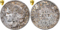 France 50 Centimes Cérès, Paris, Silver, PCGS, Gadoury:419a -