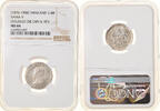 Thailand Salung = 1/4 Baht Coin, Rama V, Double-strike, NGC, MS(65-70) -