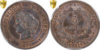 France 5 Centimes Cérès, Paris, Bronze, PCGS, Gadoury:157 -