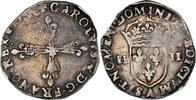 France 1/4 d'écu à la croix de face Coin, Charles X, Paris -