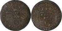 Spanish Netherlands Liard, 12 Mites Coin, Flanders, Charles II, Bruges -