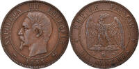 France 10 Centimes Coin, Napoleon III, Napoléon III, Lyon -