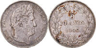 France 5 Francs Coin, Louis-Philippe, Paris, Silver -