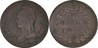 France Decime Coin, Dupré, Lyon, Bronze, KM:644.5 -