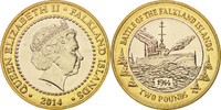 Falkland Islands 2 Pounds Coin, Bi-Metallic -