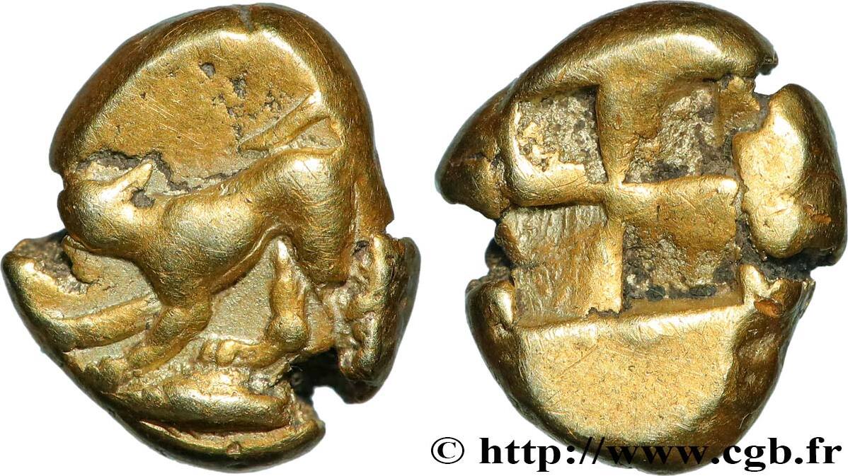 Archaïc 2 (550 BC to 480 BC) Hecté d'électrum MYSIA – KYZIKOS / CYZICUS  Cyzique, Mysie c. 500-460 AC. (11,5mm, 2,68g, h) XF