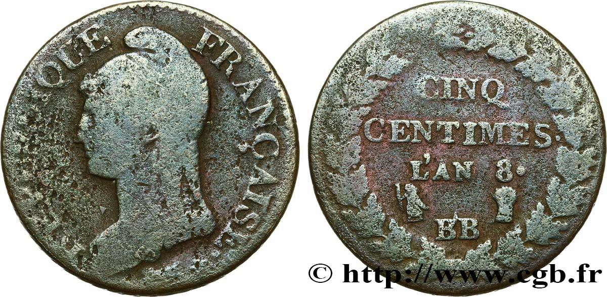1799 1804 год. Монета франции 1800 год франция, лилль cinq centimes w.