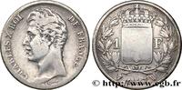 FRANCE 1 franc Charles X, matrice du revers à quatre feui CHARLES X Lille 1827 (23mm, 5g, 6h) -