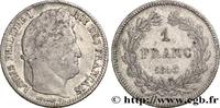 FRANCE 1 franc Louis-Philippe, couronne de chêne LOUIS-PHILIPPE I Bordeaux 1843 (23mm, 5g, 6h) -