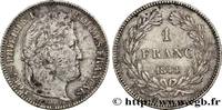FRANCE 1 franc Louis-Philippe, couronne de chêne LOUIS-PHILIPPE I Rouen 1844 (23mm, 5g, 6h) -