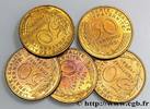 FRANCE Lot de 5 pièces de 50 centimes Marianne V REPUBLIC - - (25mm, g, 6h) -