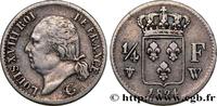 FRANCE 1/4 franc Louis XVIII LOUIS XVIII Lille 1824 (15mm, 1,25g, 6h) -