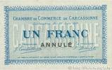 FRANCE regionalism and miscellaneous 1 Franc Annulé FRANCE regionalism and miscellaneous 1 Franc Annulé 1917 AU+ -