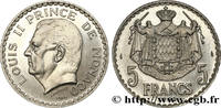 MONACO Essai de 5 Francs Louis II MONACO Paris 1945 (31,08mm, 3,82g, 6h) -