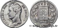 FRANCE 1 franc Charles X, matrice du revers à cinq feuill CHARLES X Strasbourg 1828 (23mm, 5g, 6h) -