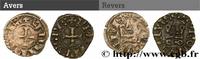 FRANCE Obole tournois à l'O rond, lot de 2 ex. PHILIP III THE BOLD AND PHILIP IV THE FAIR s.l. n.d. (15mm, 0,96g, 10h) -