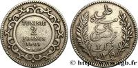 TUNISIA - FRENCH PROTECTORATE 2 Francs AH 1319 TUNISIA - FRENCH PROTECTORATE Paris 1901 (27mm, 9,86g, 6h) -
