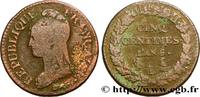 FRANCE Cinq centimes Dupré, grand module, refrappage du DIRECTOIRE Lyon 1797 (28mm, 9,27g, 6h) -