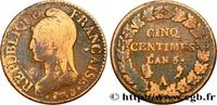 FRANCE Cinq centimes Dupré, grand module, CIN/NIQ DIRECTOIRE Paris 1797 (28mm, 10,48g, 6h) -