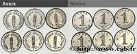 FRANCE Lot de 6 pièce de 1 centime Épi V REPUBLIC s.l. n.d. (14,99mm, 1,65g, 6h) -
