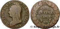 FRANCE Cinq centimes Dupré, grand module CONSULATE Strasbourg/Paris 1800 (28mm, 10,57g, 7h) -