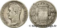 FRANCE 1 franc Charles X, matrice du revers à quatre feui CHARLES X La Rochelle 1829 (23mm, 4,80g, 6h) -