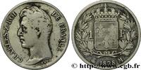 FRANCE 1 franc Charles X, matrice du revers à cinq feuill CHARLES X Toulouse 1828 (23mm, 4,81g, 6h) -