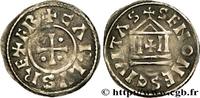 FRANCE Denier CHARLES II LE CHAUVE / THE BALD Sens s.m. (19,5mm, 1,66g, 4h) -