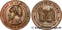 FRANCE Monnaie satirique Br 32, module de dix centimes SATIRIQUES - GUERRE DE 1870 ET BATAILLE DE SEDAN 1870 (32mm, 11,79g, 6h) -