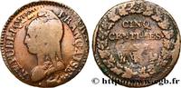 FRANCE Cinq centimes Dupré, grand module, double frappe DIRECTOIRE Paris 1799 (28mm, 8,2g, 6h) -