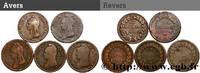 FRANCE Lot de 5 pièces de Un Décime Dupré DIRECTOIRE - n.d. (-mm, -g, h) -
