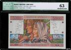 FRANCE 5000 Francs TRÉSOR PUBLIC Spécimen FRANCE 5000 Francs TRÉSOR PUBLIC Spécimen 1955 UNC- -