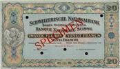 SWITZERLAND 20 Francs Spécimen SWITZERLAND 20 Francs Spécimen 1911 XF -