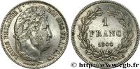 FRANCE 1 franc Louis-Philippe, couronne de chêne LOUIS-PHILIPPE I Bordeaux 1844 (23mm, 5,01g, 6h) -