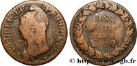 FRANCE Cinq centimes Dupré, grand module, refrappage du DIRECTOIRE Limoges 1797 (28mm, 10g, 6h) -
