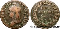 FRANCE Cinq centimes Dupré, grand module DIRECTOIRE Orléans/Limoges 1797 (28mm, 9,70g, 6h) -