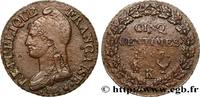 FRANCE Cinq centimes Dupré, grand module CONSULATE Bordeaux 1798 (28mm, 8,5g, 6h) -