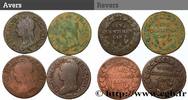 FRANCE Lot de 4 Cinq centimes Dupré, grand module DIRECTOIRE s.l. n.d. (28mm, -g, 6h) -