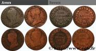 FRANCE Lot de 4 Cinq centimes Dupré, grand module DIRECTOIRE s.l. n.d. (28mm, -g, 6h) -