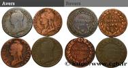 FRANCE Lot de 4 Cinq centimes Dupré, grand module DIRECTOIRE s.l. n.d. (28mm, -g, 6h) -