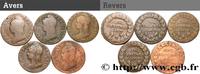 FRANCE Lot de 5 Cinq centimes Dupré, grand module DIRECTOIRE s.l. n.d. (28mm, -g, 6h) -