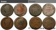FRANCE Lot de 4 Cinq centimes Dupré, grand module DIRECTOIRE s.l. n.d. (28mm, -g, 6h) -