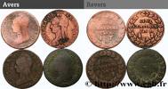 FRANCE Lot de 4 Cinq centimes Dupré, grand module DIRECTOIRE s.l. n.d. (28mm, -g, 6h) -