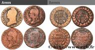 FRANCE Lot de 4 Cinq centimes Dupré, grand module DIRECTOIRE s.l. n.d. (28mm, -g, 6h) -