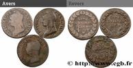 FRANCE Lot de 3 Cinq centimes Dupré, grand module DIRECTOIRE s.l. n.d. (28mm, -g, 6h) -